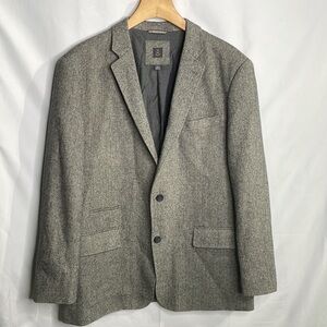 Wallin & Bros. Wool blend black and gray herringbone blazer jacket: